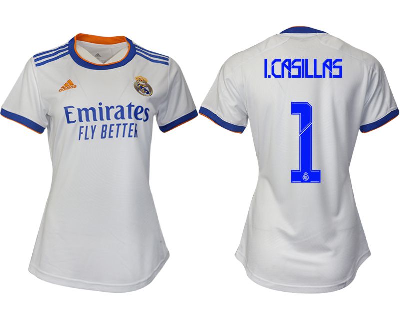 Women 2021-2022 Club Real Madrid home aaa version white #1 Soccer Jersey
